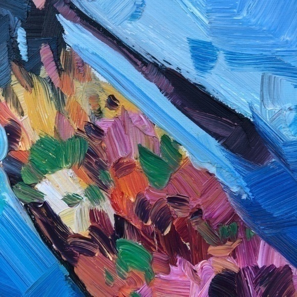 Jose Trujillo Flower Boats Original Oil Painting 12x16 NEW with certificate - Picture 7 of 12